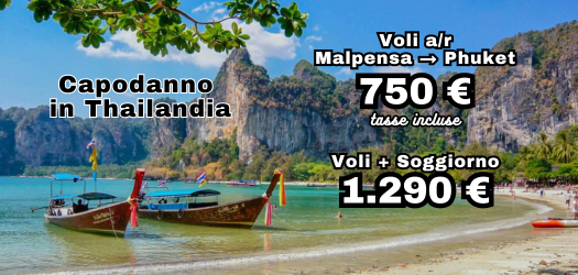 Capodanno in Thailandia con il solo volo a 750 €